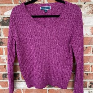 Karen Scott purple v-neck sweater